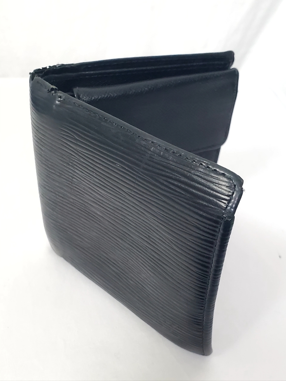 Louis Vuitton Black Textured Bifold Wallet